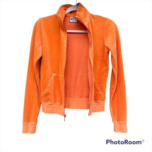 Bright Orange Vintage Juicy Couture Velour Track Suit Jacket - Picture 3 of 6
